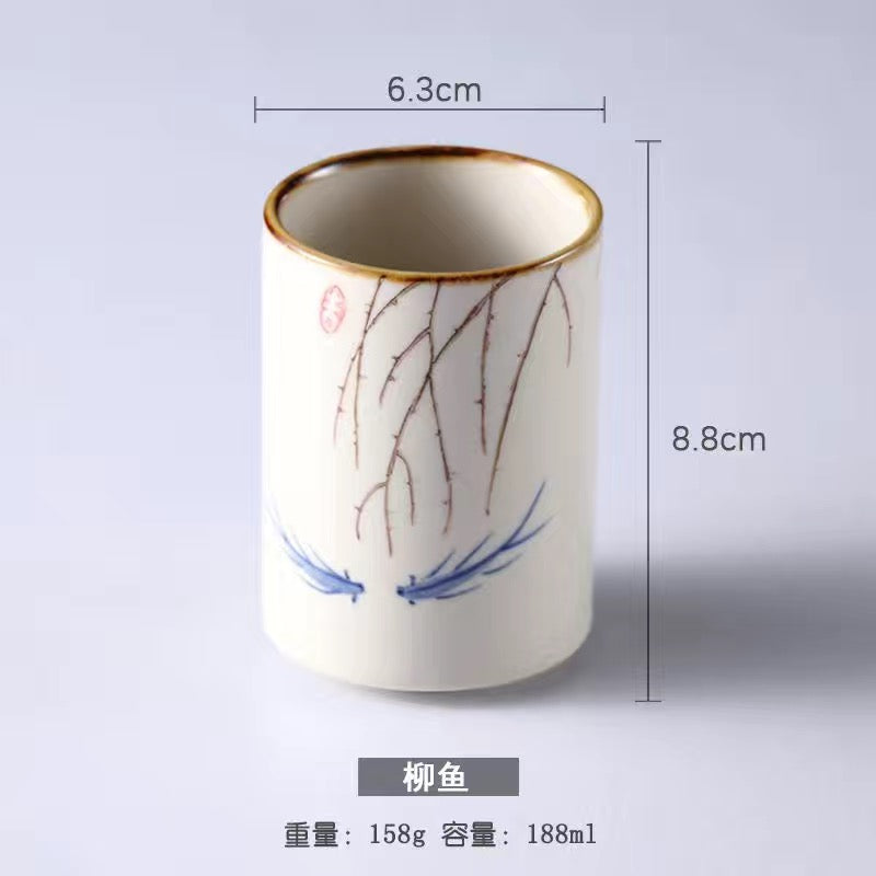 BEMY---Underglaze ceramic tea cup straight water cup hand-painted Tea cup