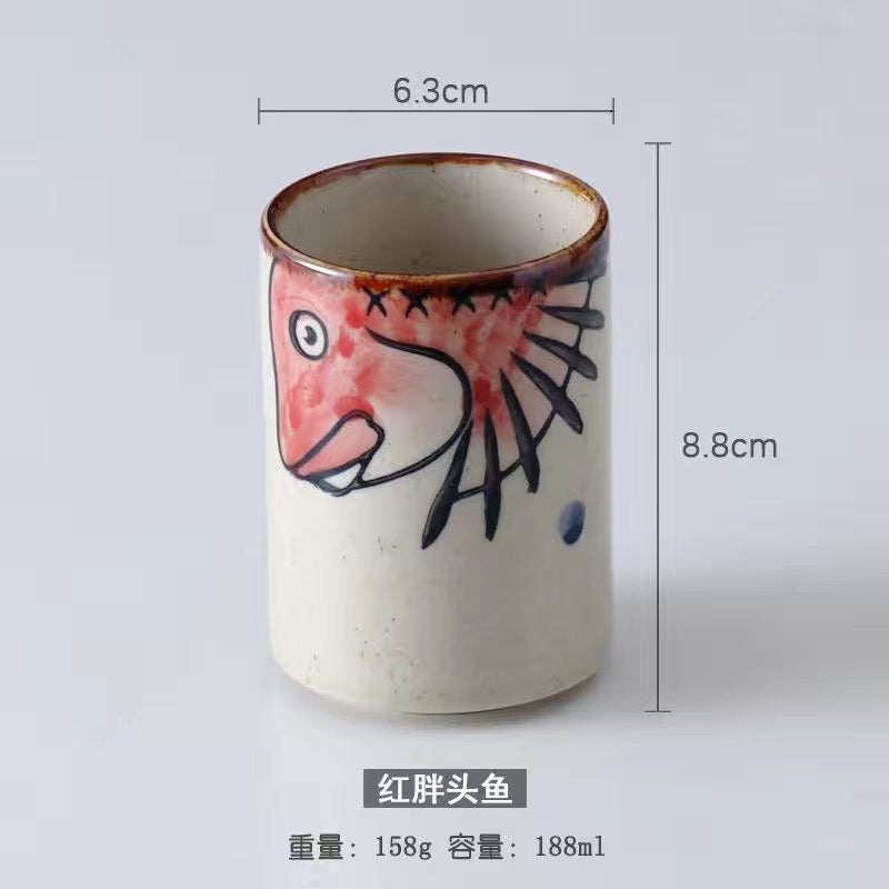 BEMY---Underglaze ceramic tea cup straight water cup hand-painted Tea cup