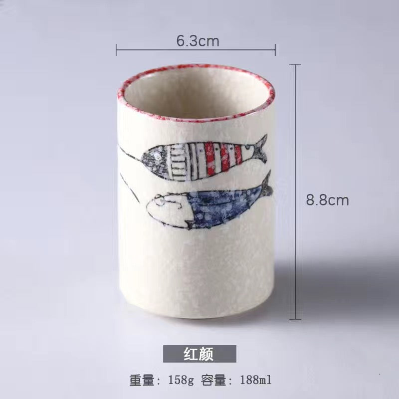 BEMY---Underglaze ceramic tea cup straight water cup hand-painted Tea cup