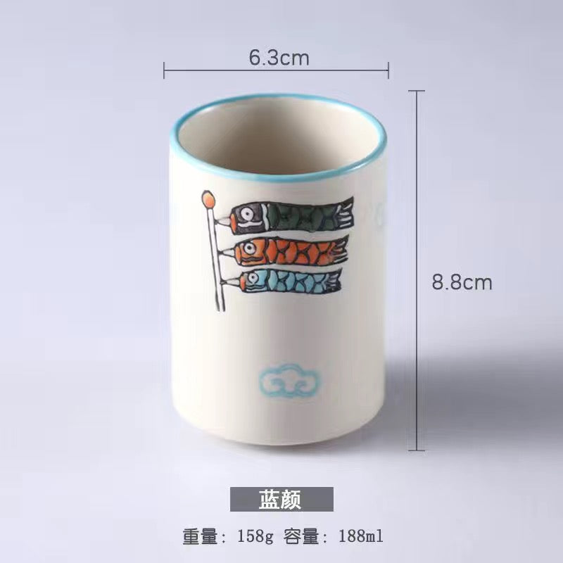 BEMY---Underglaze ceramic tea cup straight water cup hand-painted Tea cup