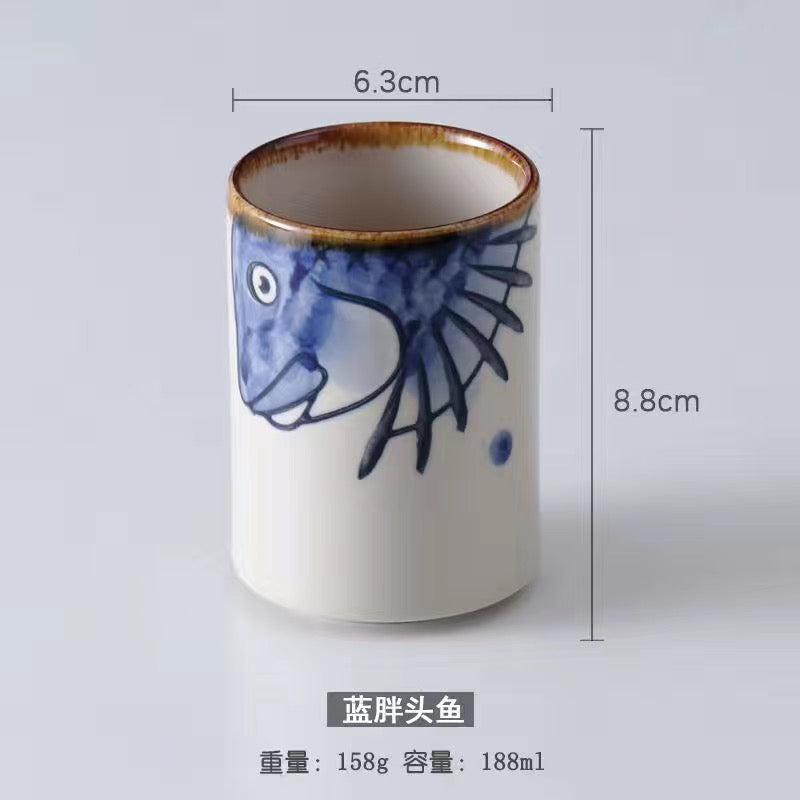 BEMY---Underglaze ceramic tea cup straight water cup hand-painted Tea cup