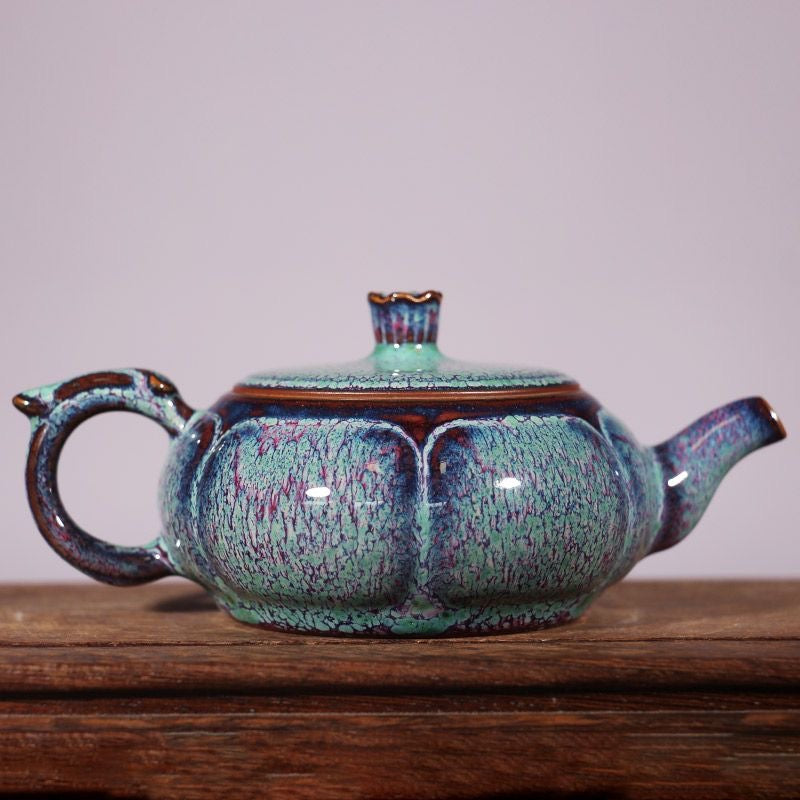 BEMY -Master Collection---Jun porcelain teapot Jun flower glaze clear lotus pot【M586】