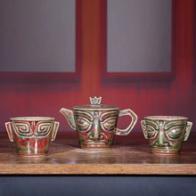 Load image into Gallery viewer, BEMY---Jun Porcelain Three Star Pile Firewood Glaze High-end Tea Set Retro Wind Kiln Change Tea Cup
