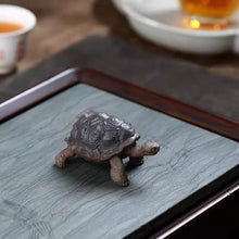 Load image into Gallery viewer, Purple sand pure handmade tea pet turtle mini exquisite tea table tea ceremony tea pet
