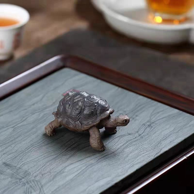 Purple sand pure handmade tea pet turtle mini exquisite tea table tea ceremony tea pet