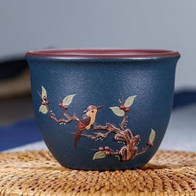Load image into Gallery viewer, Yixing purple sand pure handmade flower and bird clay painting Teacup
