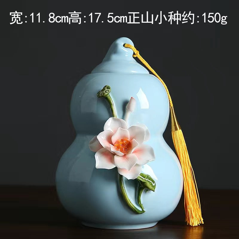 Yuanbao Hand-kneaded Flower Tea Caddy jar