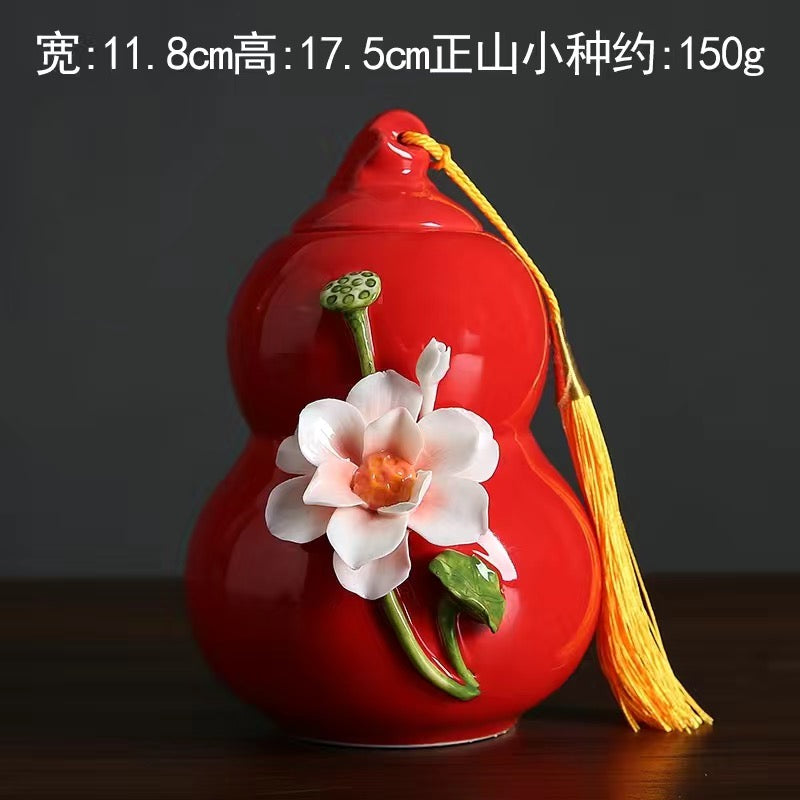 Yuanbao Hand-kneaded Flower Tea Caddy jar