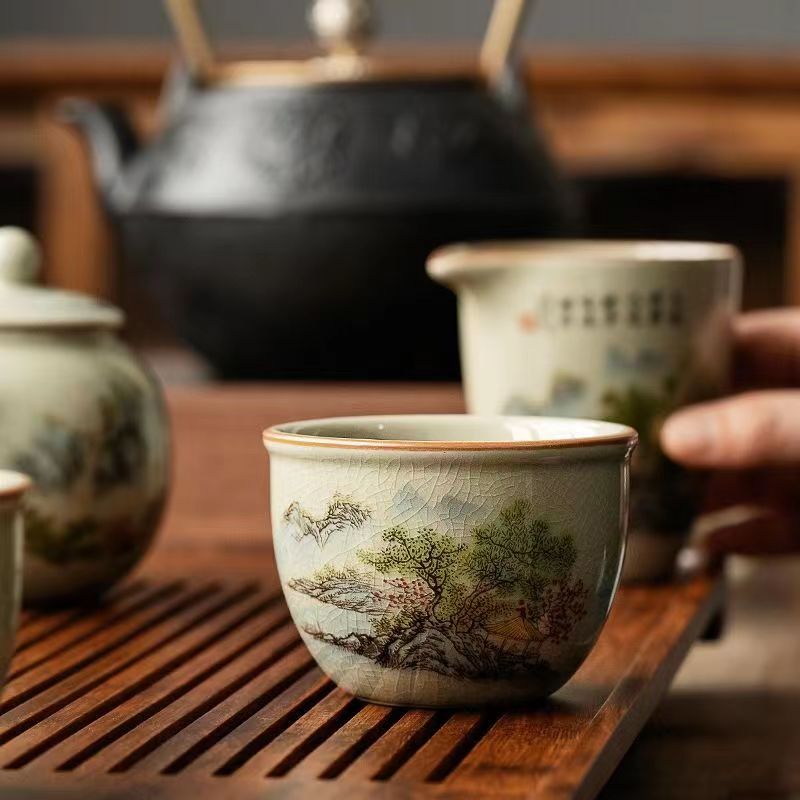 Thousand miles of rivers and mountains Ru kiln Gaiwan/Teapot / Teacup / Cup Set