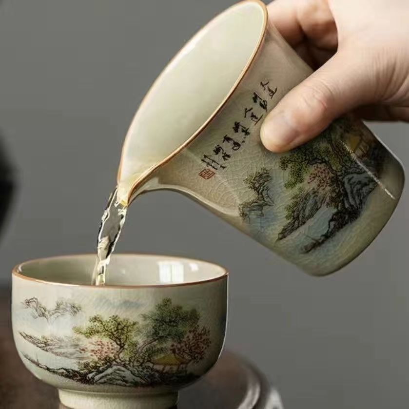 Thousand miles of rivers and mountains Ru kiln Gaiwan/Teapot / Teacup / Cup Set