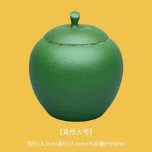 Load image into Gallery viewer, Ceramic Kumquat Large Tea Caddy jar
