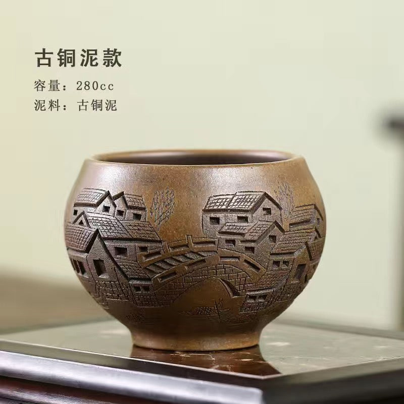 Yixing Zisha pure hand-carved Teacup