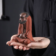 Load image into Gallery viewer, Yixing Zisha Dharma Zen Handmade Sculpture Tea Pet Ornament
