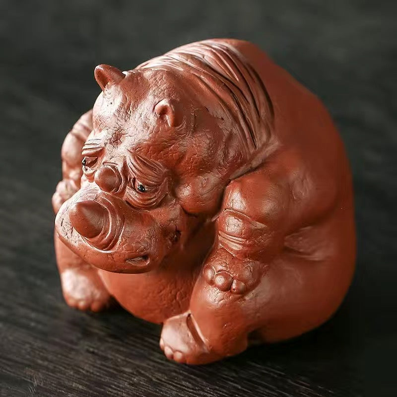 Rhino Hippo Zisha Tea Pet Ornament