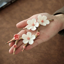 Load image into Gallery viewer, Hand-kneaded flower tea pet ceramics hand-made wintersweet branch plum blossom ornament

