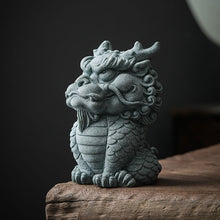 Load image into Gallery viewer, Green Sandstone Kylin Pixiu Tea Pet Ornament
