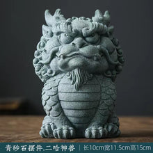 Load image into Gallery viewer, Green Sandstone Kylin Pixiu Tea Pet Ornament
