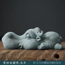 Load image into Gallery viewer, Green sand stone crocodile hippopotamus animal Tea pet
