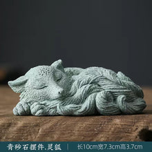 Load image into Gallery viewer, Green sand stone crocodile hippopotamus animal Tea pet
