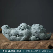 Load image into Gallery viewer, Green sand stone crocodile hippopotamus animal Tea pet
