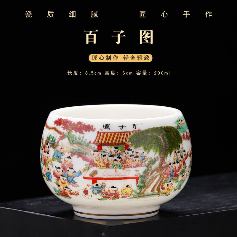 suet jade teacup high-grade ceramic Teacup