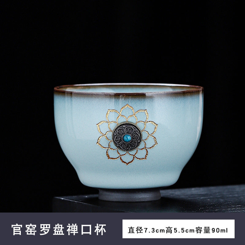 suet jade teacup high-grade ceramic Teacup