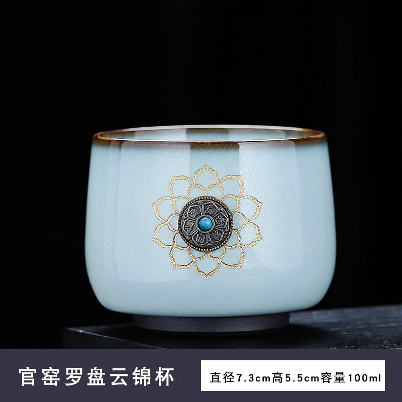 suet jade teacup high-grade ceramic Teacup