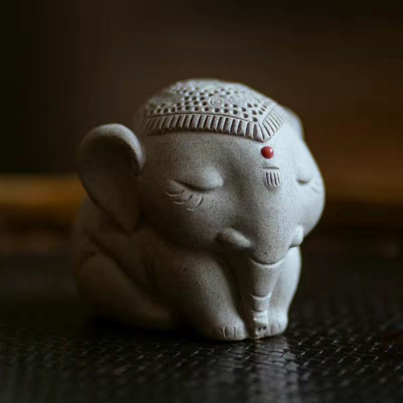 Zisha Elephant Tea Pet Ornament