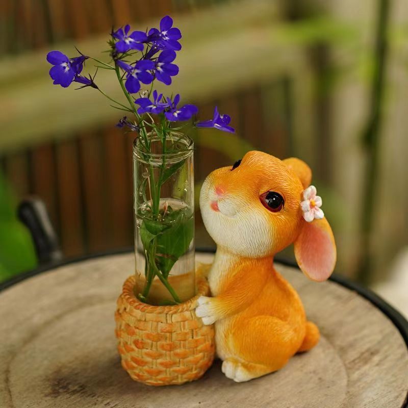 Cute and mini frog, rabbit, cat vase room,desk, office decoration