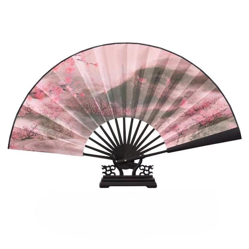 Nine-tailed fox vintage style folding fan