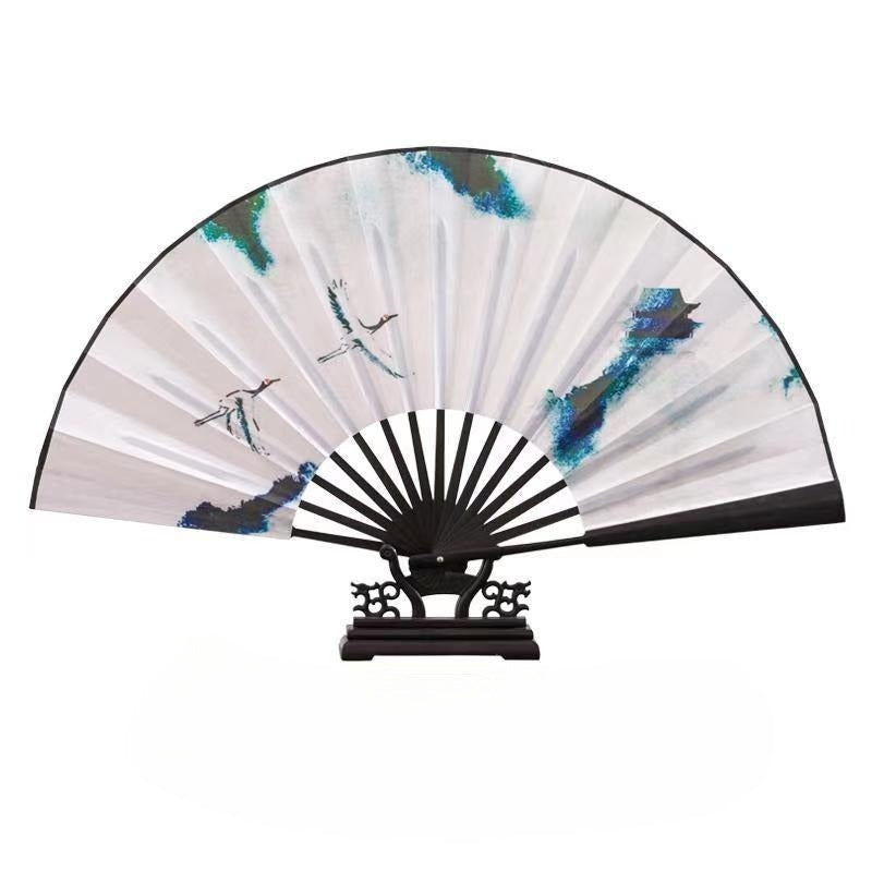 Nine-tailed fox vintage style folding fan