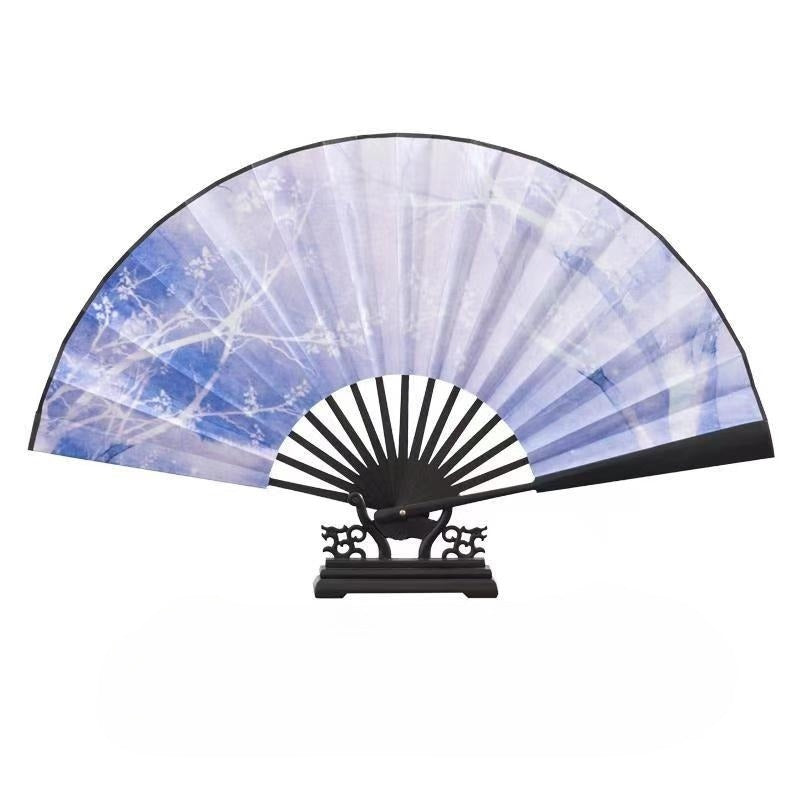 Nine-tailed fox vintage style folding fan