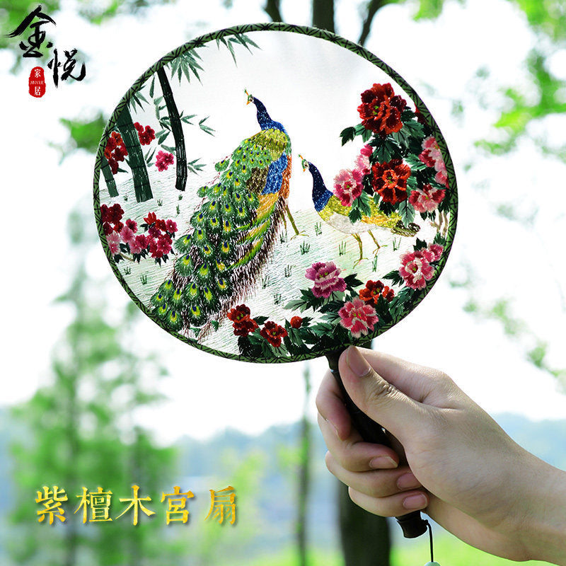 Suzhou embroidery round double-sided embroidery fan