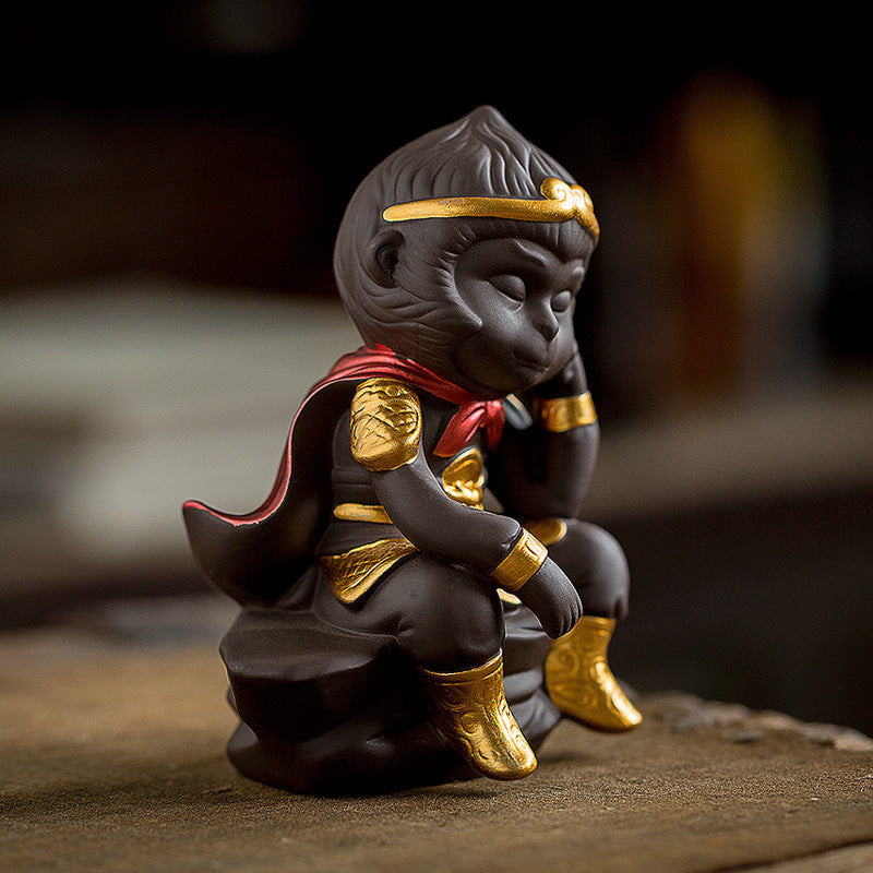 Purple Clay Monkey King tea pet -Baby Wukong