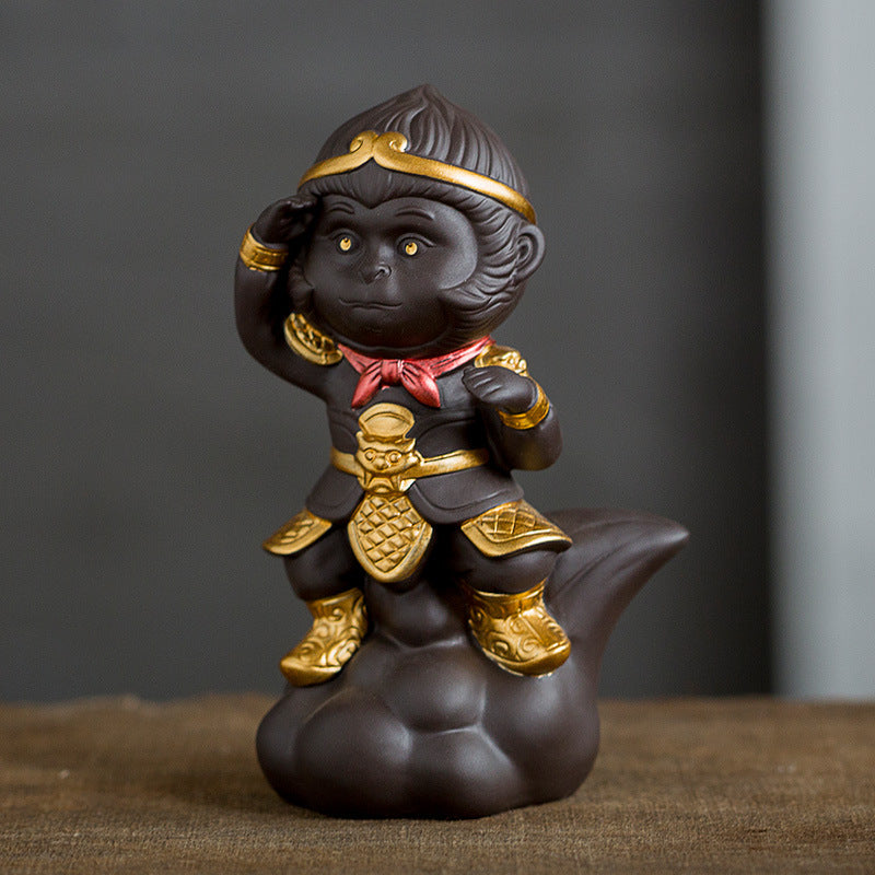 Purple Clay Monkey King tea pet -Baby Wukong