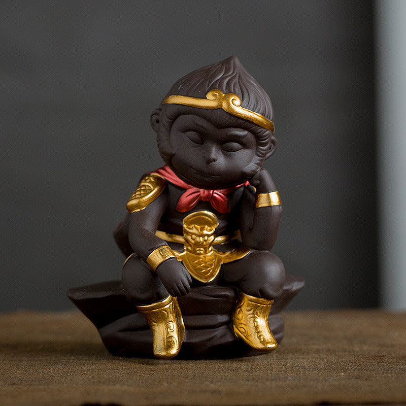 Purple Clay Monkey King tea pet -Baby Wukong