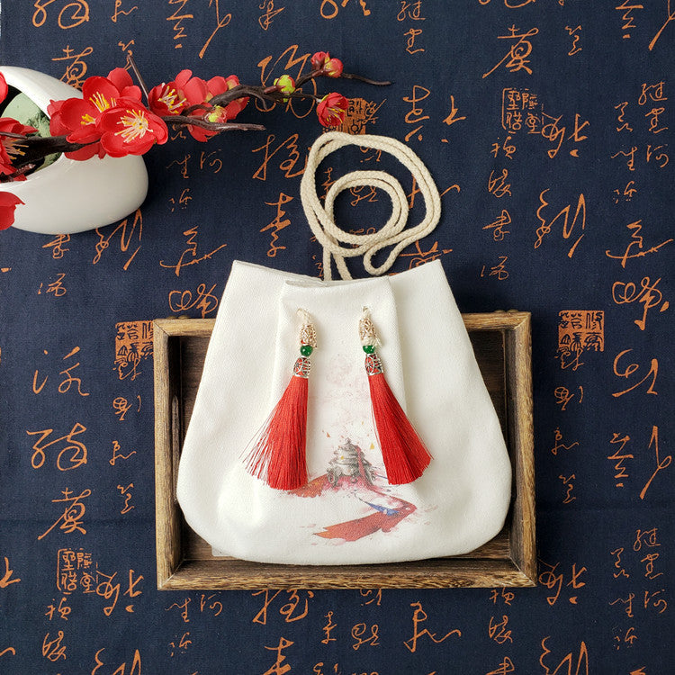 Antique hanfu tassel handbag