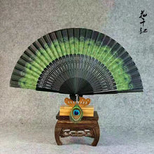 Load image into Gallery viewer, Peacock handmade fan
