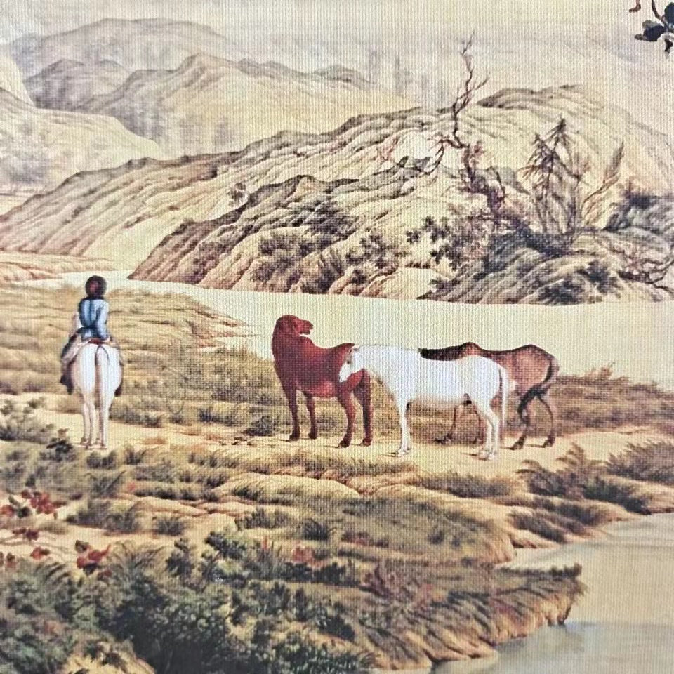 Hundred Horses Silk Reel Painting