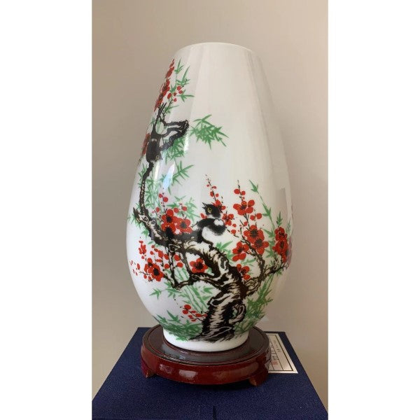 Plum Blossom Ceramic Vase Blessing Tube