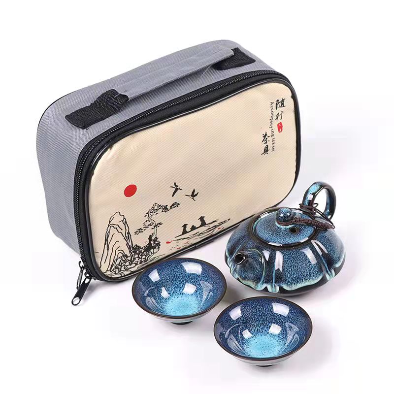 Blue King Travel teacup/teapot set