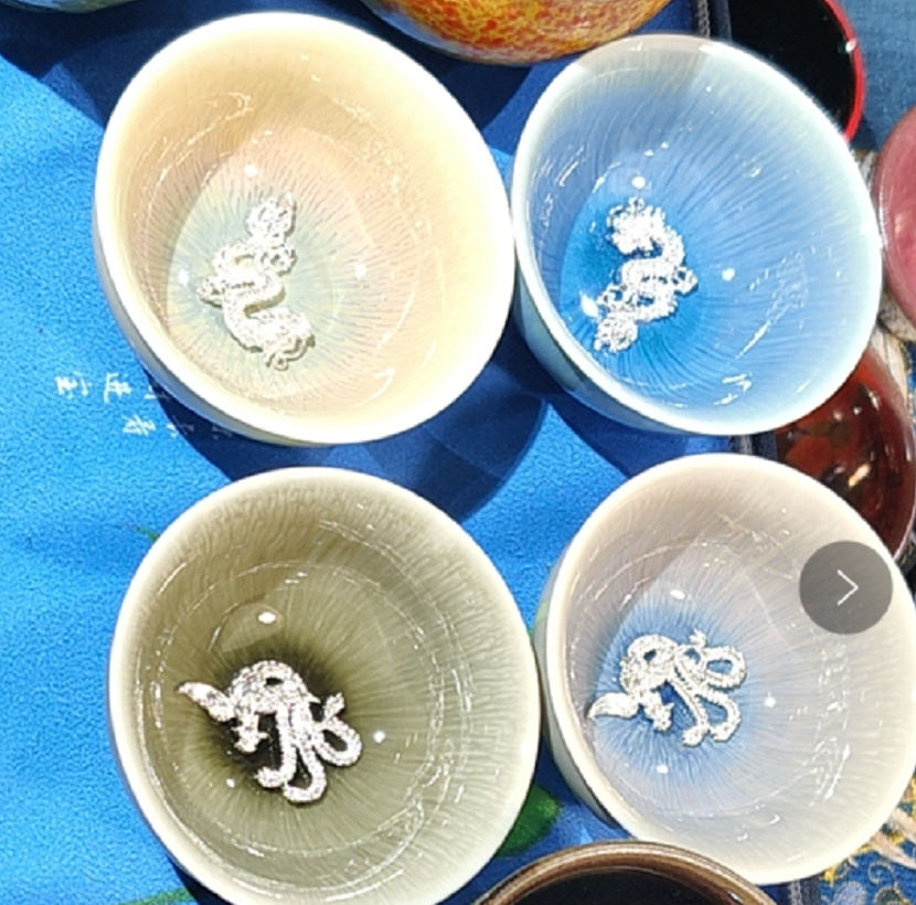 3D Ice dragon and phoenix Teacup Set