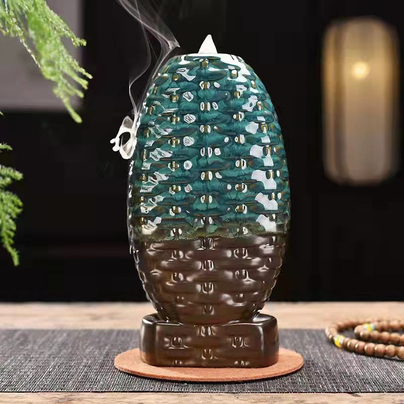 Large Ceramic Backflow Incense Burner Ornament