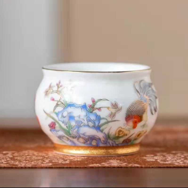 Antique Rooster Bowl Teacup