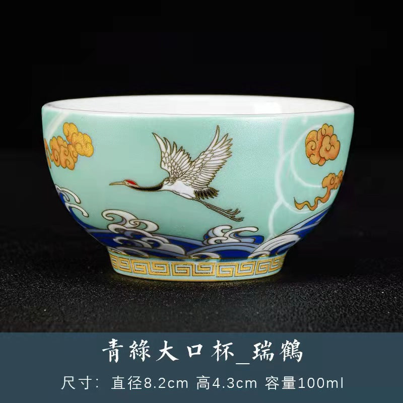 New crane enamel teacup set