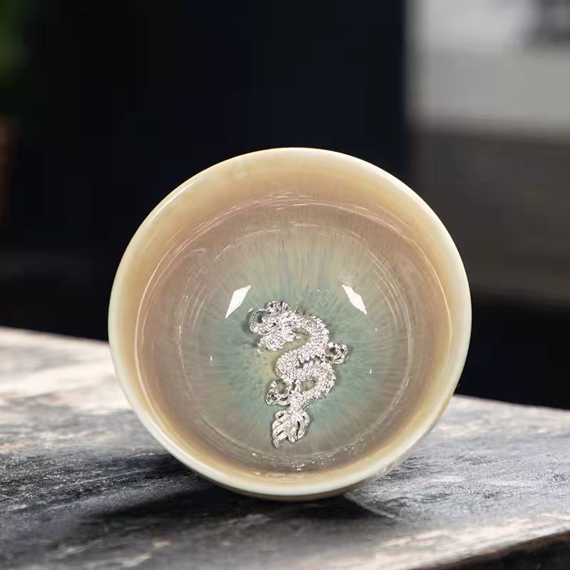 3D Ice dragon and phoenix Teacup Set