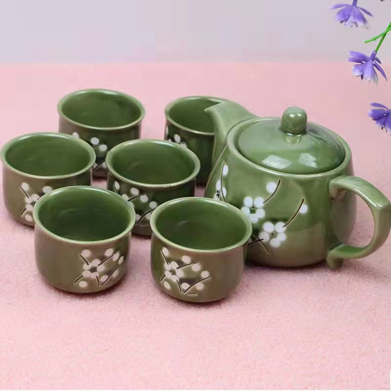 Stoneware Petal Teapot/Teacup Set