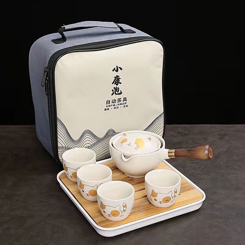 Revolving Teapot Travel Teacup Set (Multicolor)