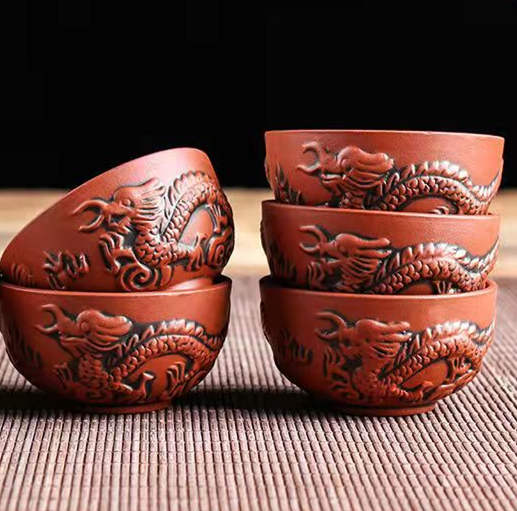 Octagonal Dragon Teapot Set