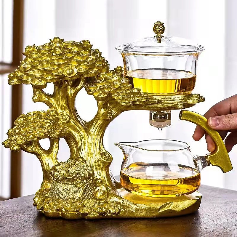 Golden Lucky Tree Semi Automatic Teapot/Teacup Set